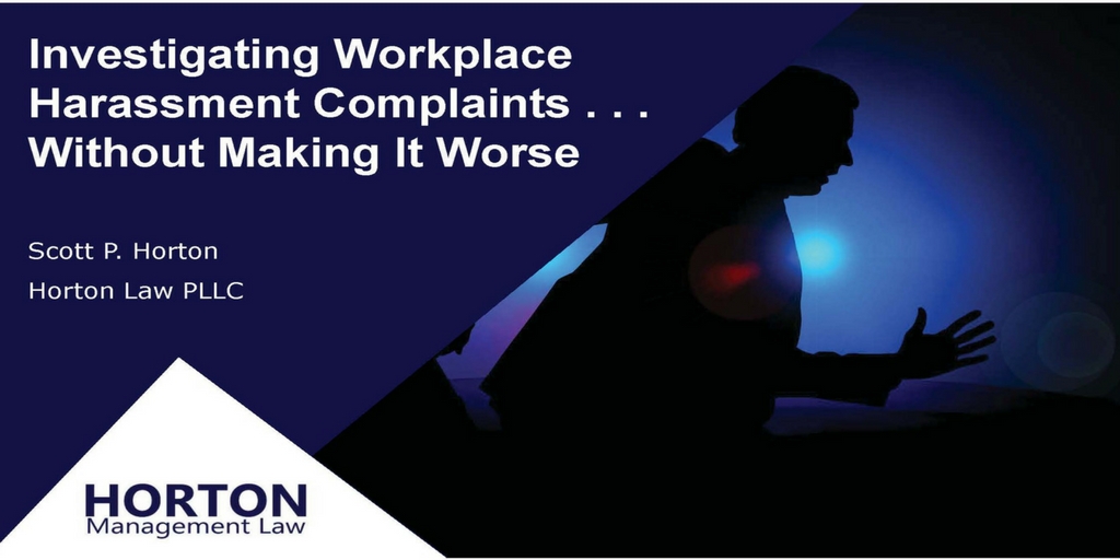 Investigating Workplace Harassment Complaints Webinar