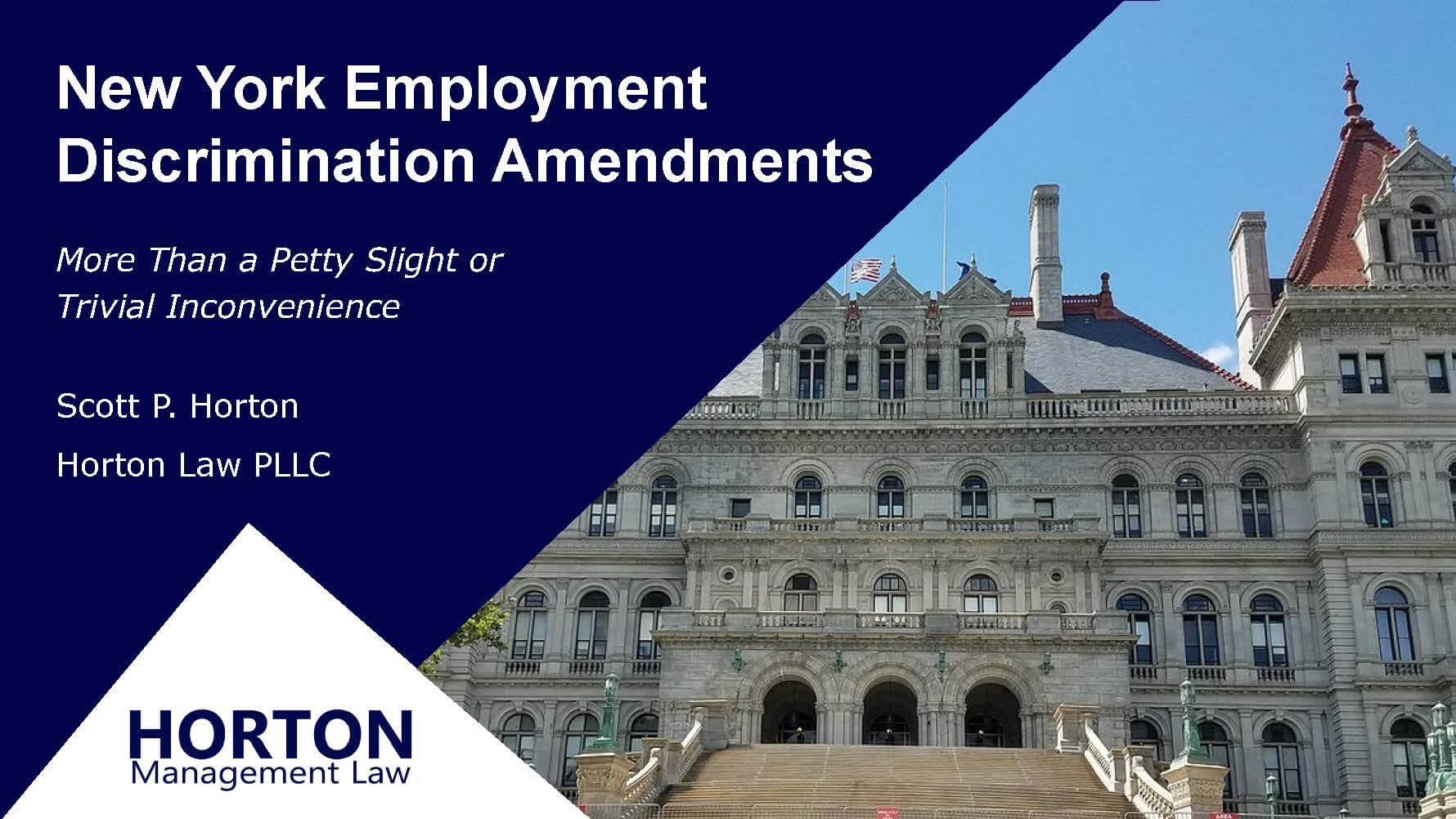 NY Employment Discrimination Amendments