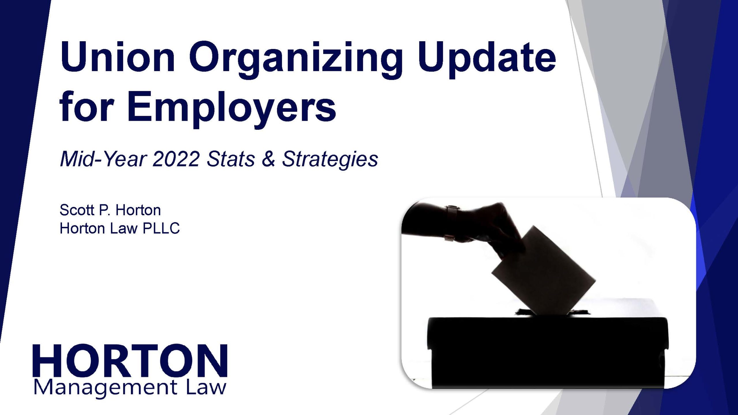 Union Organizing Update for Employers Cover Slide