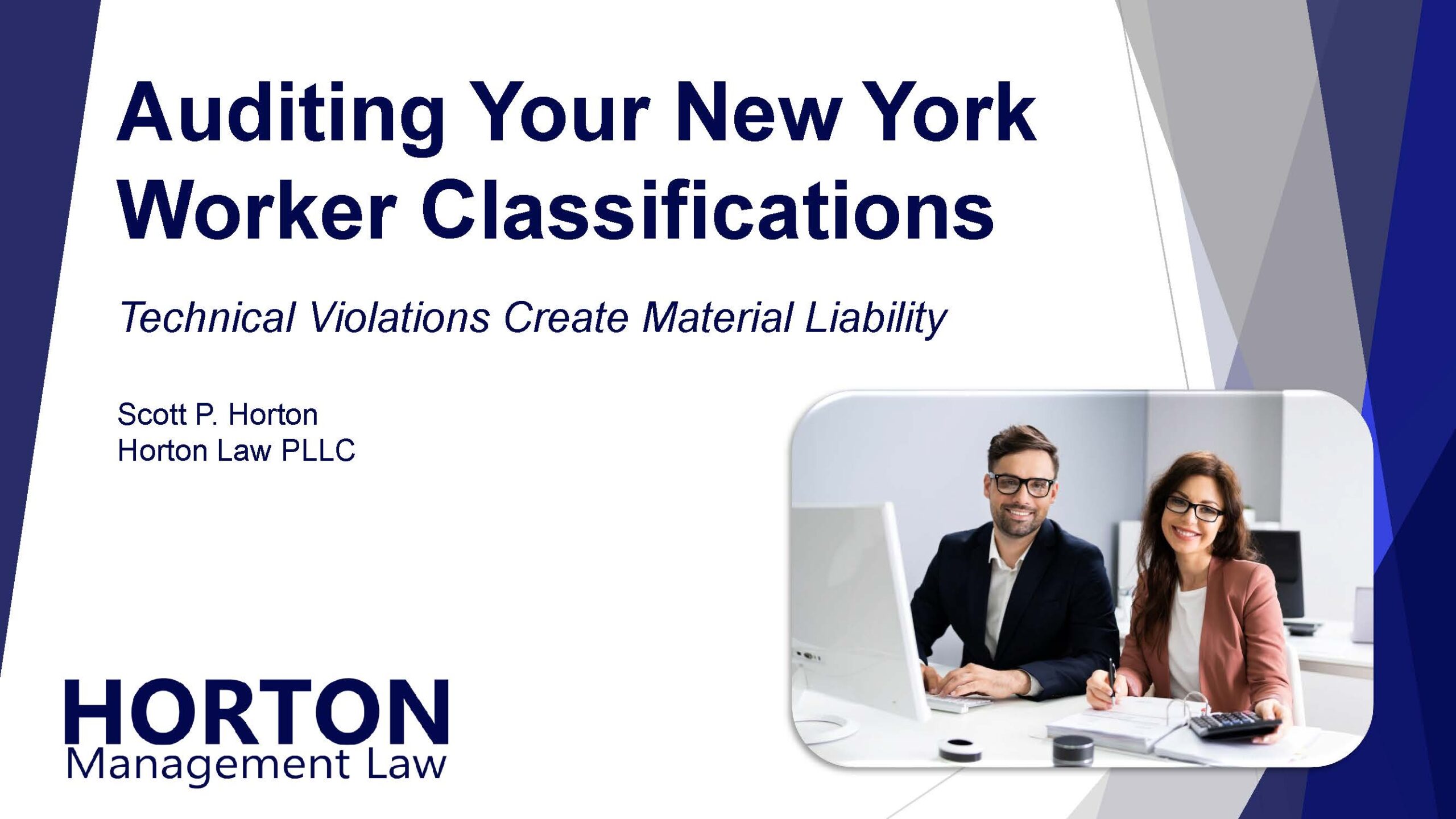 Auditing Your New York Worker Classifications Webinar Cover Slide